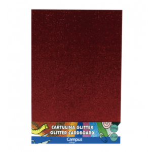 Cartulina a4 campus con brillantina Paquete x 3 unidades