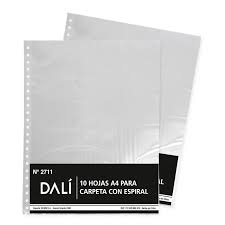 Fundas a4 para carpeta espiralada x10