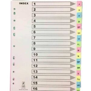 Separador alfabetico de papel colores pasteles