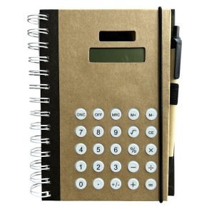 libreta tapa dura con calculadora