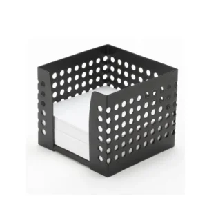 Porta notas en metal calado Plus Office color negro