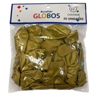 Globos 12'' cromados Bonafide x50 unidades