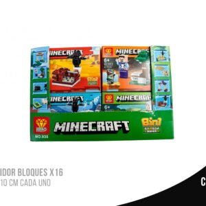Exhibidor Minecraft x16 bloques 14x4x10cm