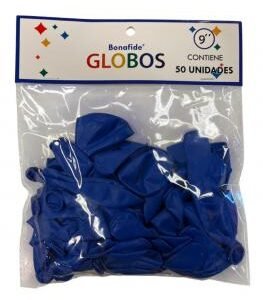 Globos 9'' Bonafide Azul bolsa x50