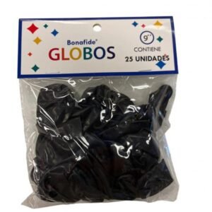 Globos 9 Met Negro Bonafide x25 Bolsa