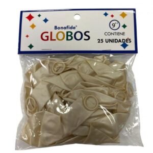 Globos 9 Met Blanco Bonafide x25 Bolsa
