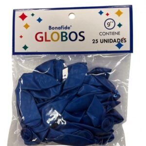 Globos 9 Met Azul Bonafide x25 Bolsa