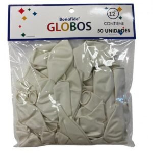 Globos 12 Blanco Bonafide x 50unid Bolsa