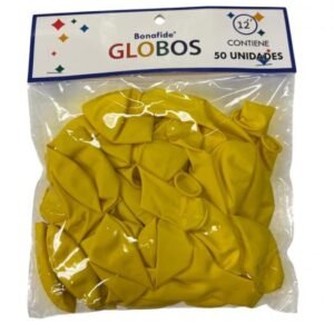 Globos 12 Amarillo Bonafide x 50unid Bolsa