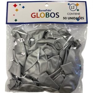 Globos 12 Crom Plata Bonafide x50 Bolsa