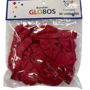 Globos 9 Rojo Bonafide x 50unid Bolsa