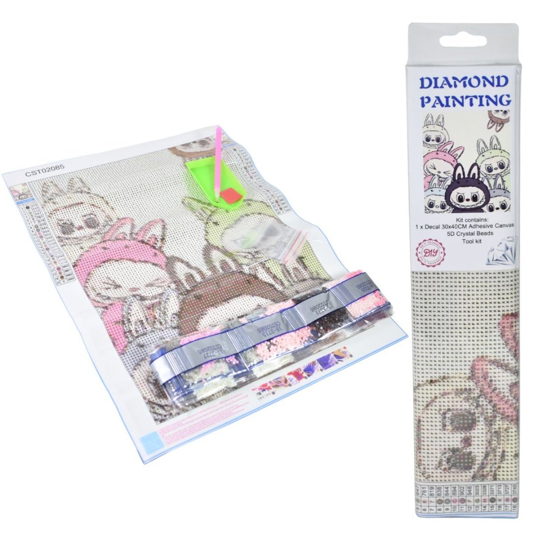 Kit de Pintura de Monstruos con Diamantes 30x30cm.