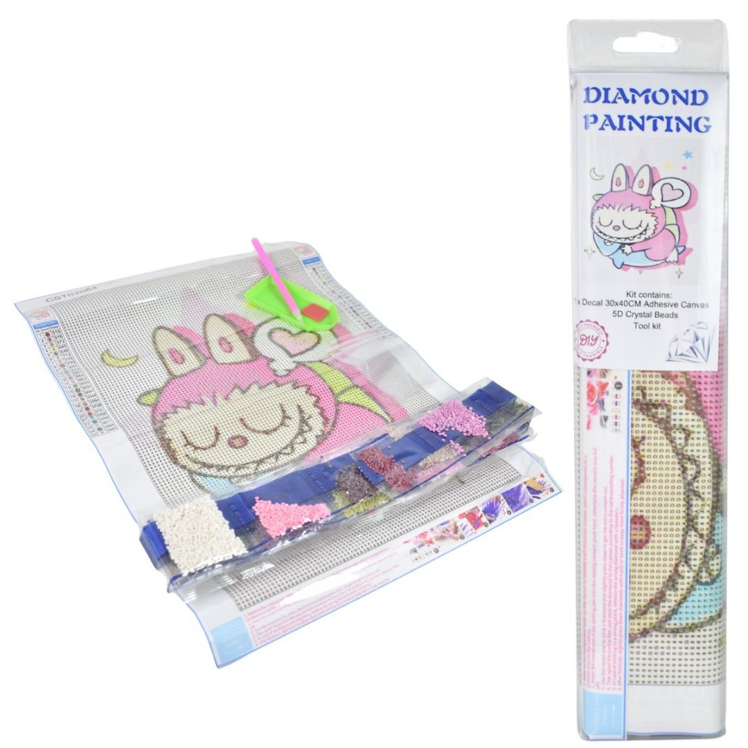 Kit de Pintura de Monstruos con Diamantes 30x40cm.