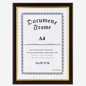 Marco para Diploma A4 Marrón Oscuro con Soporte